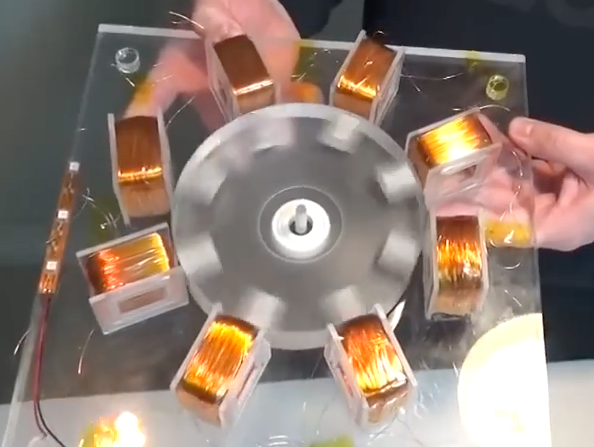 MG10 magnetic generator rotor and stator assembly — copper coils and precision-machined magnetic components